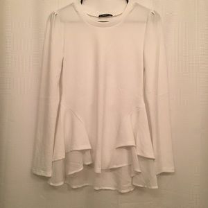 NWOT White Peplum Style top